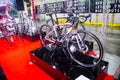 BMC road bike in grey color displays at international Bangkok bike expo. Royalty Free Stock Photo